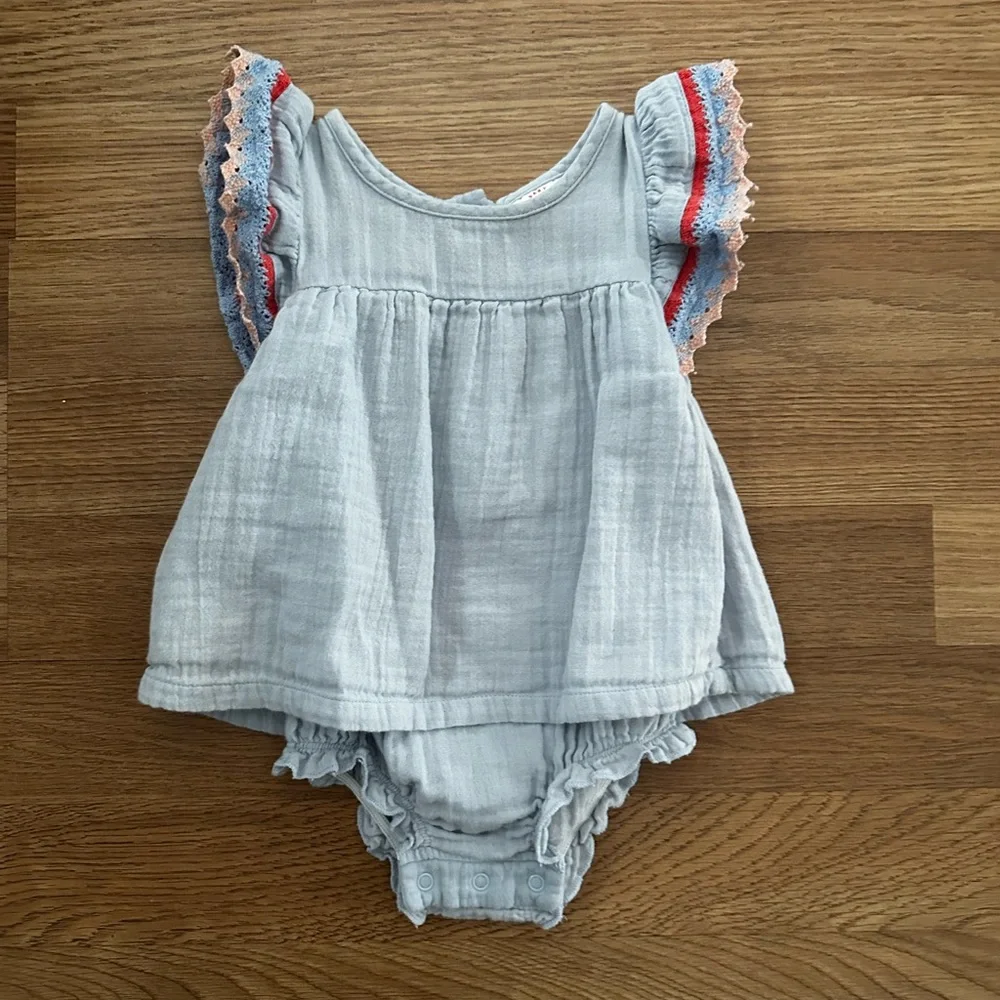 Cat & Jack Blue romper with Ruffles